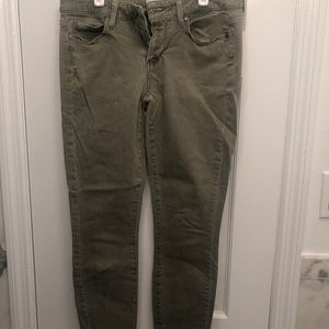 PAIGE Army Green Skinny Jeans 28